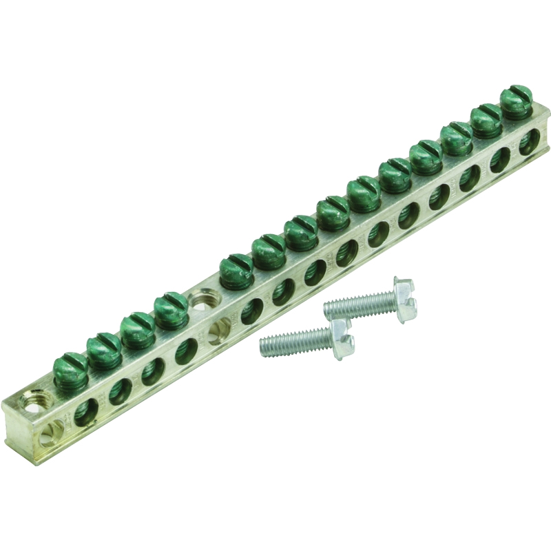 GBKP14P Ground Bar Kit, 5.69 in L, 14-Terminal, 14 to 4 AWG Wire