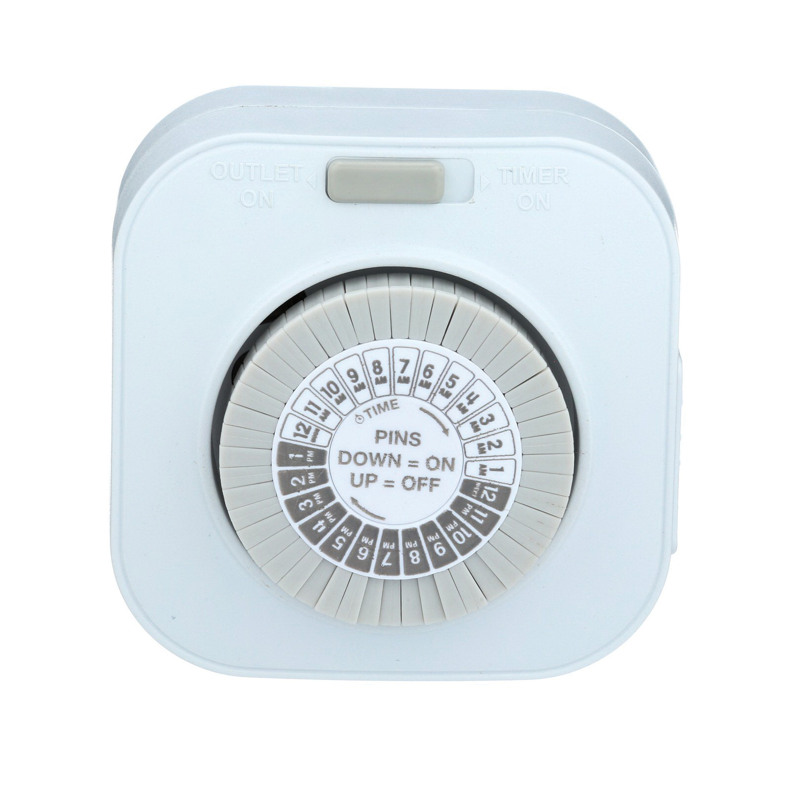 TM1601DHB Mechanical Daily Timer, 15 A, 24 Cycles, On/Off Switch, 30 min Time Setting, Plug-In Mounting