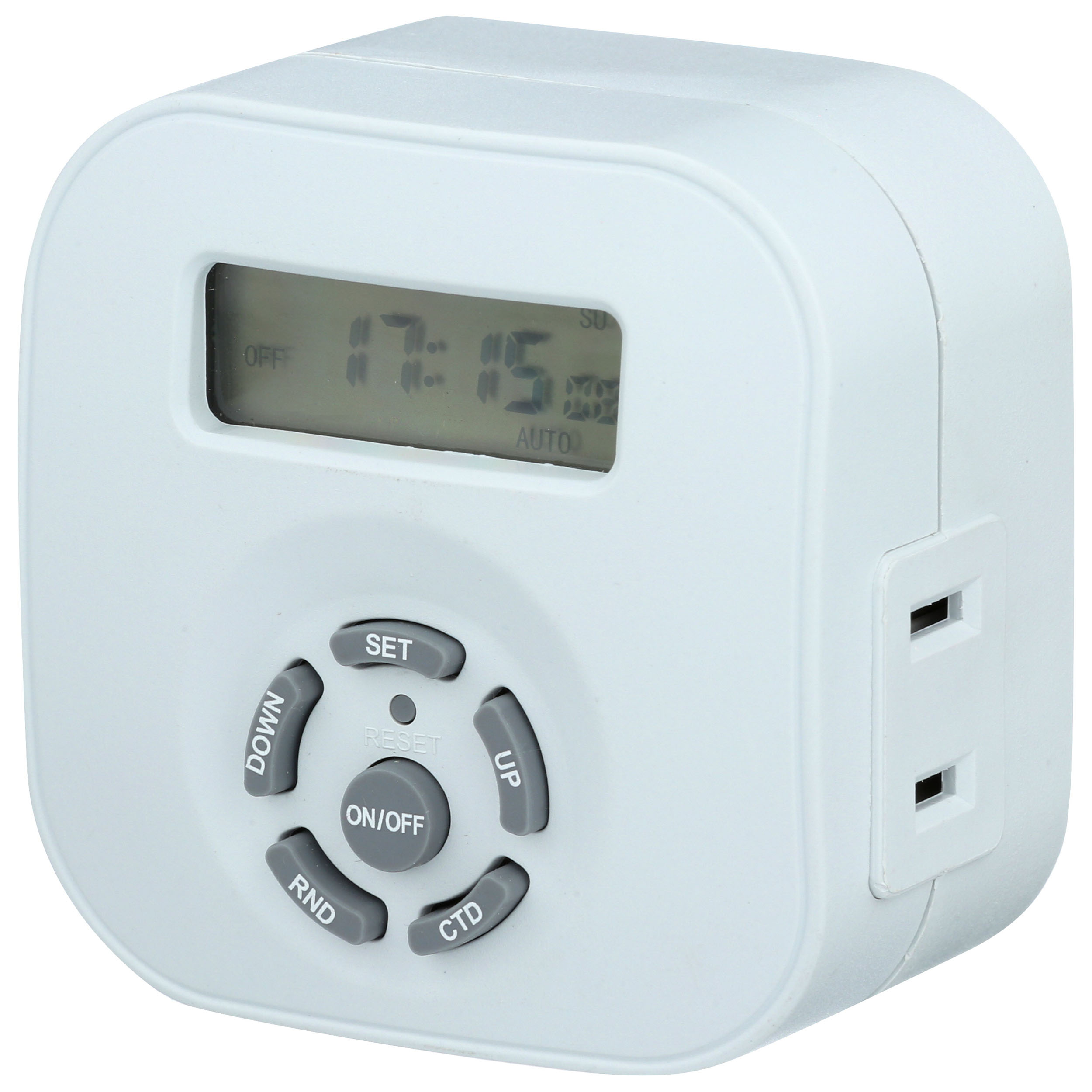 AMERICAN TACK & HARDWARE TE160-4WHB Digital Round Timer, 8.3 A, 125 V, 1875 W, 1-Outlet, Weekly Cycle, White - 4