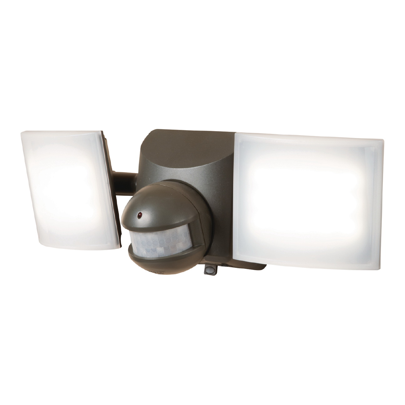 MSLED600 Solar Powered Twin Head Flood Light, 120 V, 50 W, 2-Lamp, LED Lamp, Cool White Light, 680 Lumens