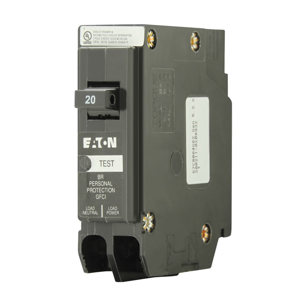 BRN120GF Circuit Breaker, GFCI, Type BR, 20 Amp,