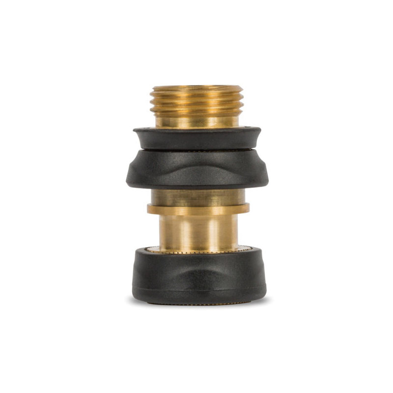 871504-1001 Quick Connect Set with Shut Off, Female, Metal/Rubber, Black/Gold