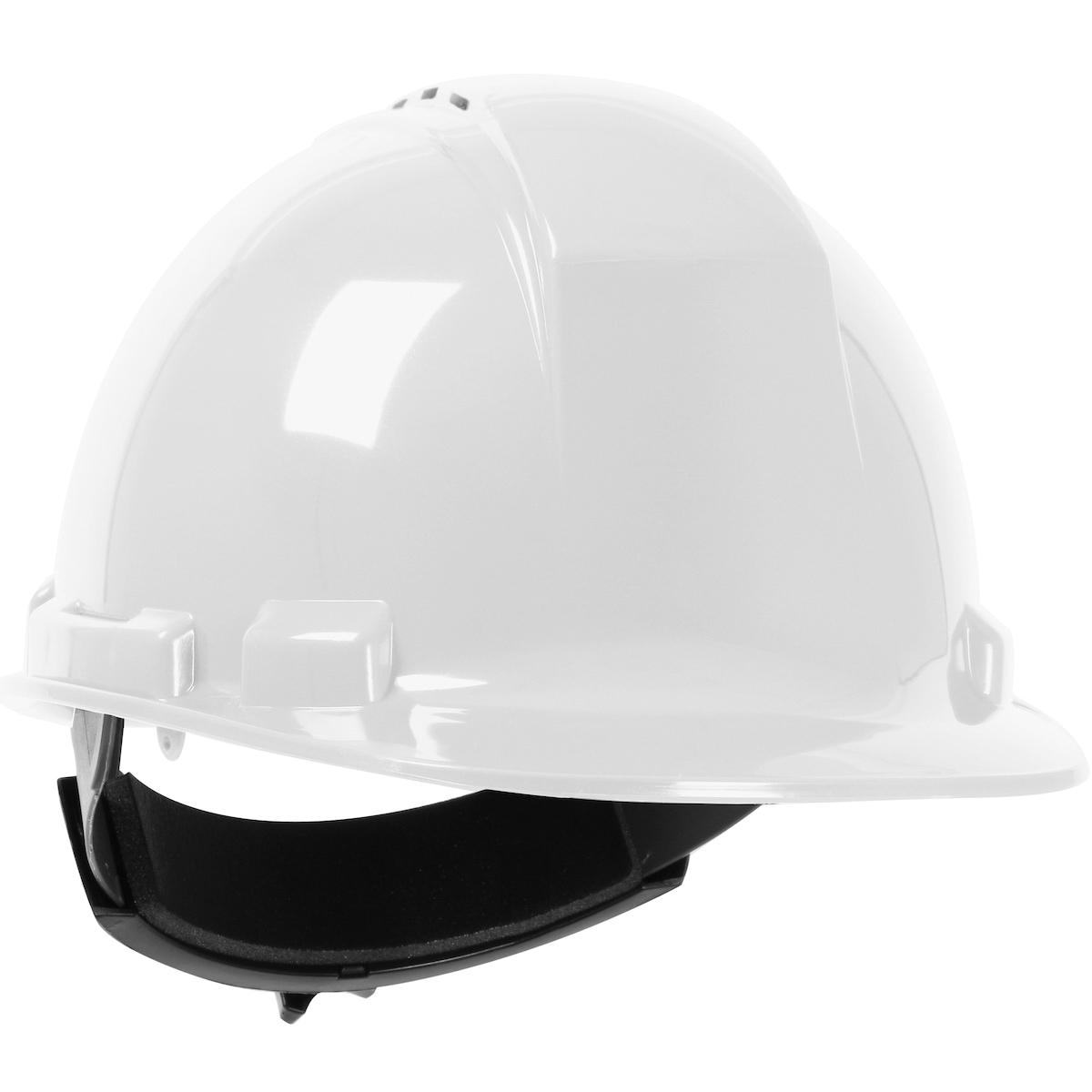 280-HP241RV-01 Cap Style Hard Hat, 6-1/4 in L x 11.38 in W, 4-Point Quick-Release Suspension, White