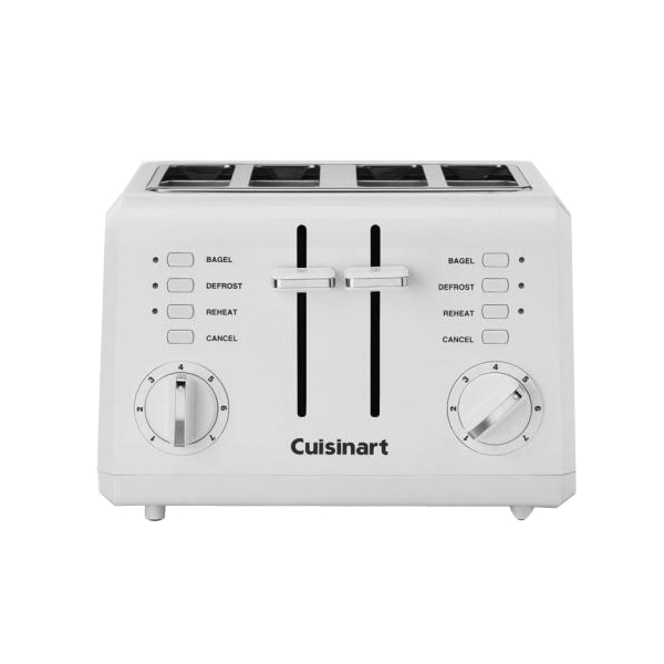 CPT-142P1 Toaster, 4-Slice, 7, Button, Dial, Lever Control, Plastic/Stainless Steel, White