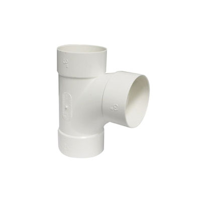 414123BC Sewer Sanitary Pipe Tee, 3 in, Hub, PVC, White