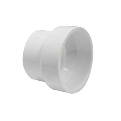 193022 Reducing Coupling, 2 x 1-1/2 in, Hub, PVC, White, SCH 40 Schedule