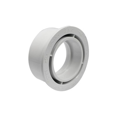 192754 Reducing Pipe Bushing, 3 x 2 in, Spigot x Hub, PVC, White, SCH 40 Schedule