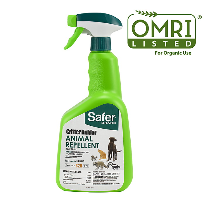 Critter Ridder 5935 Animal Repellent, Ready-To-Use, Repels: Cats, Dogs, Raccoons, Skunks, Squirrels