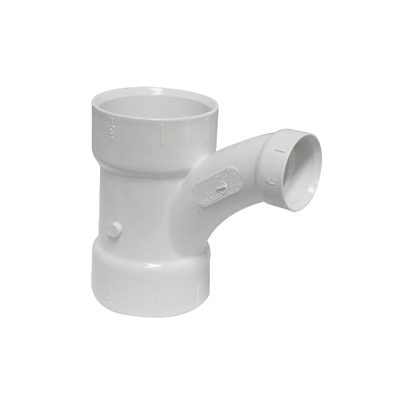 194326 Reducing Combination Tee Pipe Wye, 3 x 3 x 1-1/2 in, Hub, PVC, White, SCH 40 Schedule