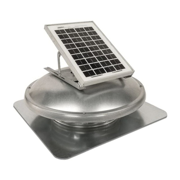 Green Machine ERVSOLAR EcoSmart Roof Vent, 500 cfm Air, Steel, 2:12 to 12:12 Roof Pitch