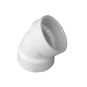 05885H Pipe Elbow, 1-1/2 in, Hub, 45 deg Angle, PVC, SCH 40 Schedule