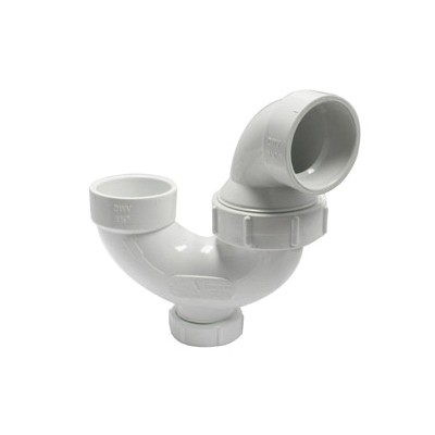 193231A P-Trap, 1-1/2 in, Hub, PVC, White, SCH 40 Schedule