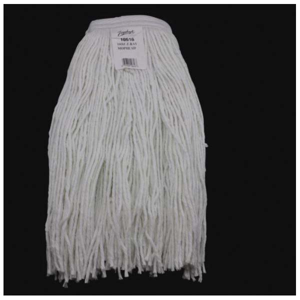 Z-Ray 10616L Wet Mop Head, 16 oz Headband, Synthetic Yarn, White