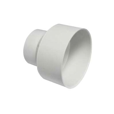 414219BC Sewer Increaser Coupling with Stop, 6 x 4 in, Hub, PVC, White