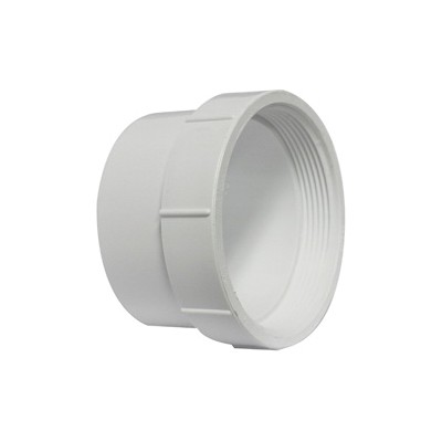 193704AS Cleanout Body with Threaded Plug, 4 in, Spigot x FNPT, PVC, White, SCH 40 Schedule