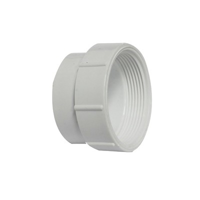 193702AS Cleanout Body with Threaded Plug, 2 in, Spigot x FNPT, PVC, White, SCH 40 Schedule