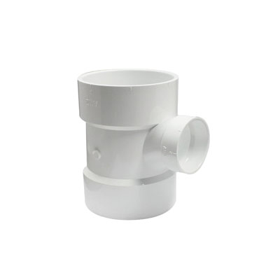 192134 Sanitary Pipe Tee, 4 x 2 in, Hub, PVC, White, SCH 40 Schedule