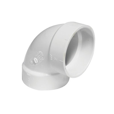 192202 Pipe Elbow, 2 in, Hub, 90 deg Angle, PVC, White, SCH 40 Schedule