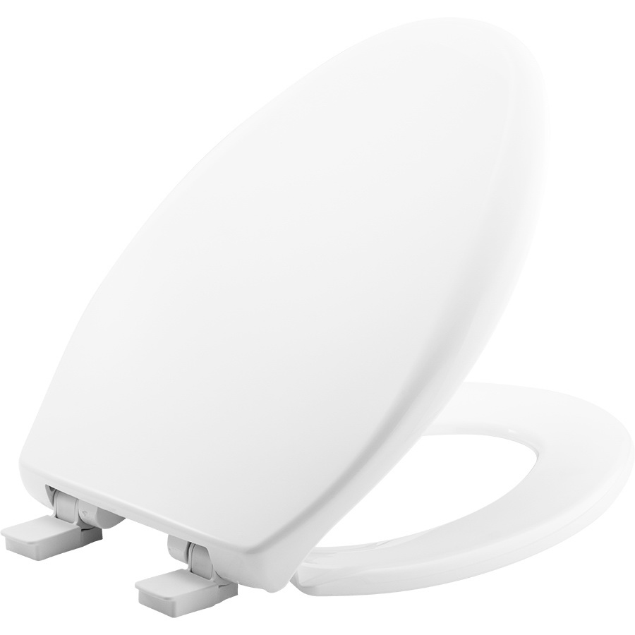 Affinity Series 187SLOW-000 Closed-Front Toilet Seat, Elongated, Plastic, White, Easy Clean, Whisper Close Hinge