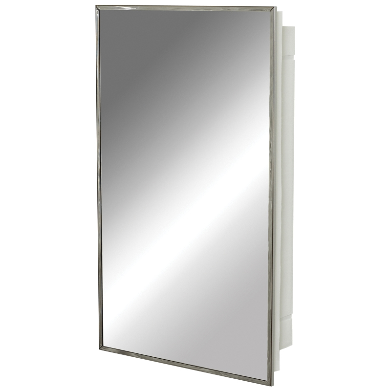 105 Medicine Cabinet, 16-1/8 in OAW, 4-1/2 in OAD, 26-1/8 in OAH, Plastic/Stainless Steel, 2-Shelf