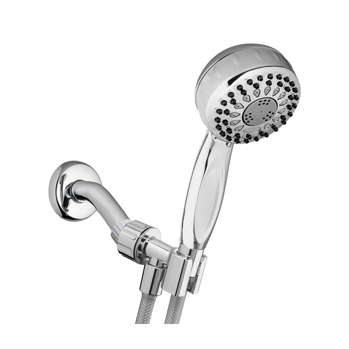 PowerSpray+ Series TRS-553E Hand Held Shower Head, 1/2 in NPT Connection, 1.8 gpm, 5-Spray Function, Plastic