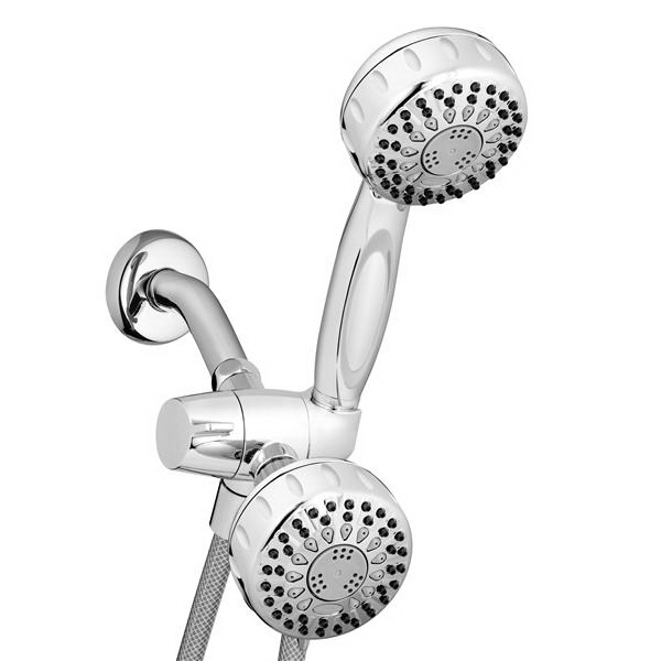 PowerSpray+ Series TRS-523E/553E Dual Shower Head, 1/2 in Connection, 2.5 gpm, 10-Spray Function