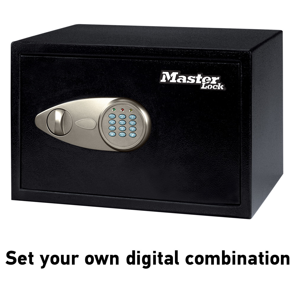 Master Lock X055ML Digital Safe, 0.5 cu-ft Capacity, 8.7 in H x 13.8 in W x 10.6 in D Exterior, Steel, Black/Gray - 2