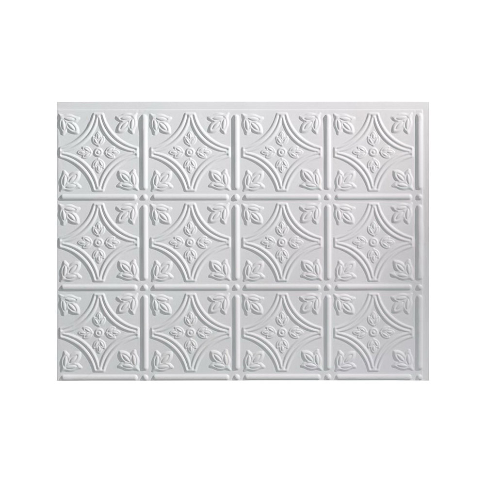 Traditional Series PB5001 Wall Tile, 18 in L Tile, 24 in W Tile, PVC, Matte White