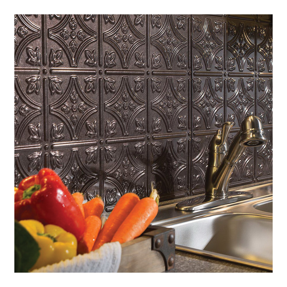 Fasade Traditional 1 PB5027 Wall Tile, 18 in L Tile, 24 in W Tile, Smoked Pewter - 4