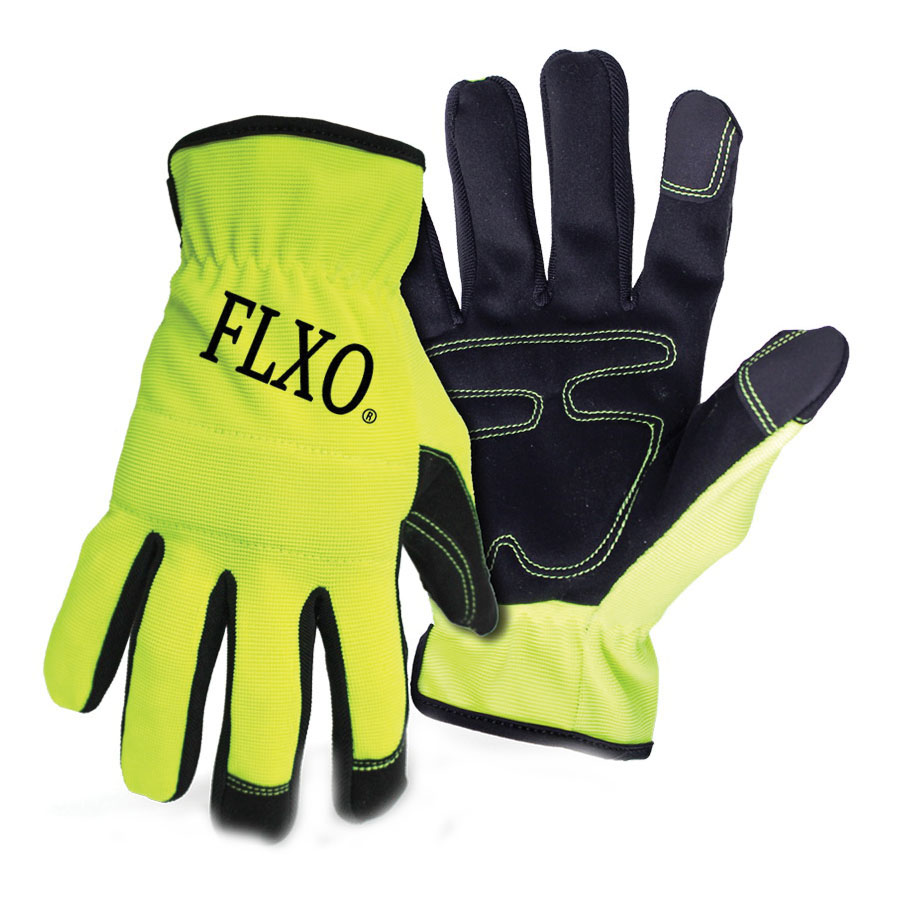901-XL Mechanic Gloves Men's, XL, Open Cuff, Polyester/Spandex Back