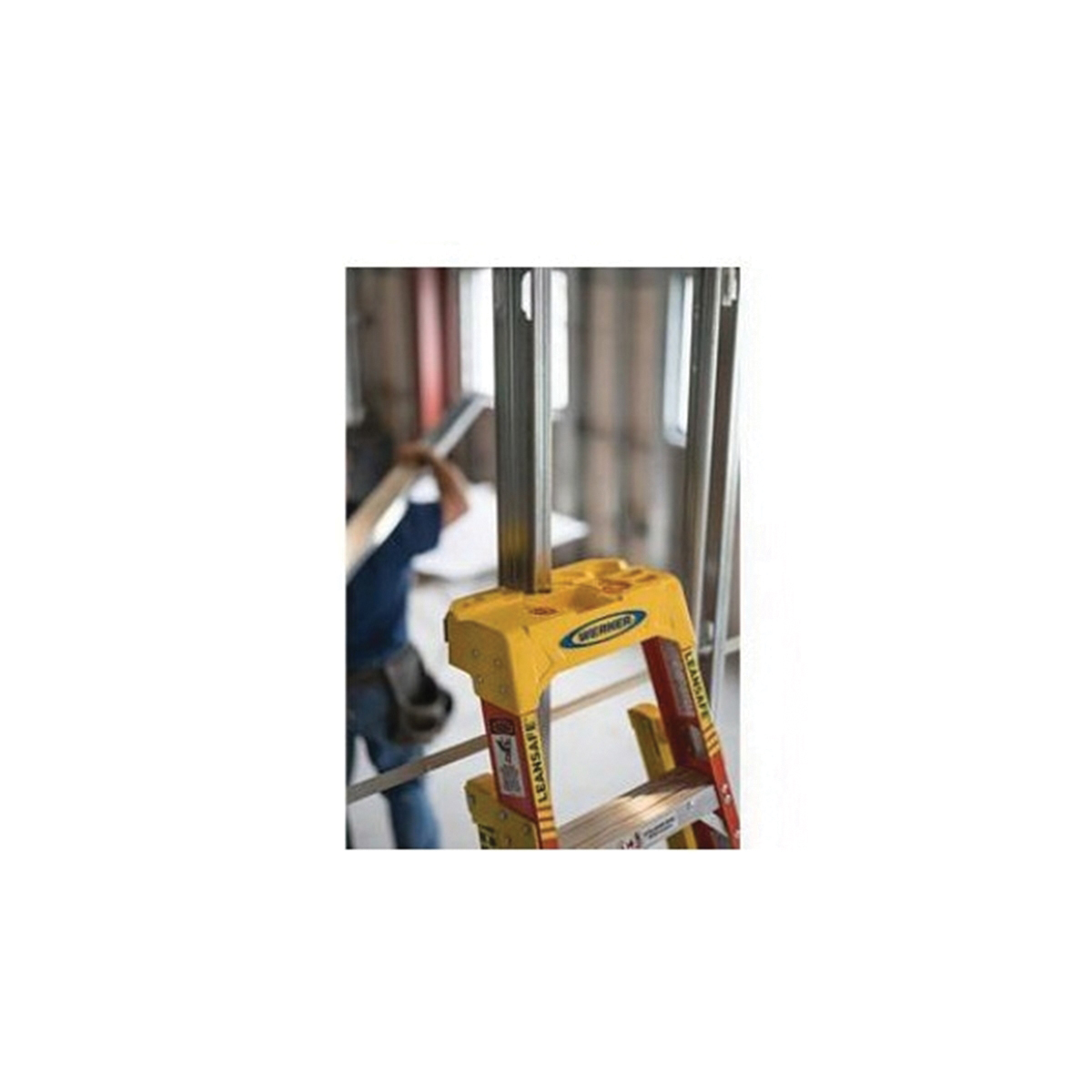WERNER LEANSAFE L6200 Series L6206, 6 ft Leaning Ladder, 6-Step, 300 lb, Type IA Duty Rating, 3 in D Step - 4