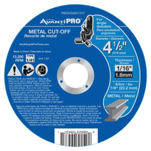 PBD045063101F Cut-Off Disc, 4-1/2 in Dia, 7/8 in Arbor