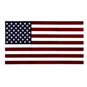 TWUSAFLAG Wall Plank Paneling Kit, 15-11/16 in L, 2 in W, 8.3 sq-ft Coverage Area, Flag Pattern, Pine Wood