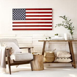 TIMBERWALL TWUSAFLAG Wall Plank Paneling Kit, 15-11/16 in L, 2 in W, 8.3 sq-ft Coverage Area, Flag Pattern, Pine Wood - 2