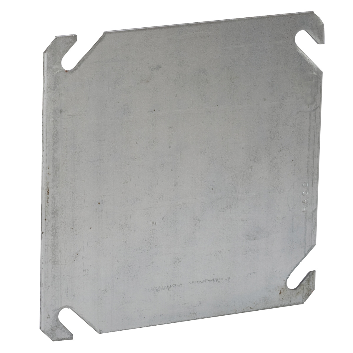 752 Electrical Box Flat Cover, 0.063 in L, 4 in W, Square, Stamped Steel, Silver, Pre-Galvanized