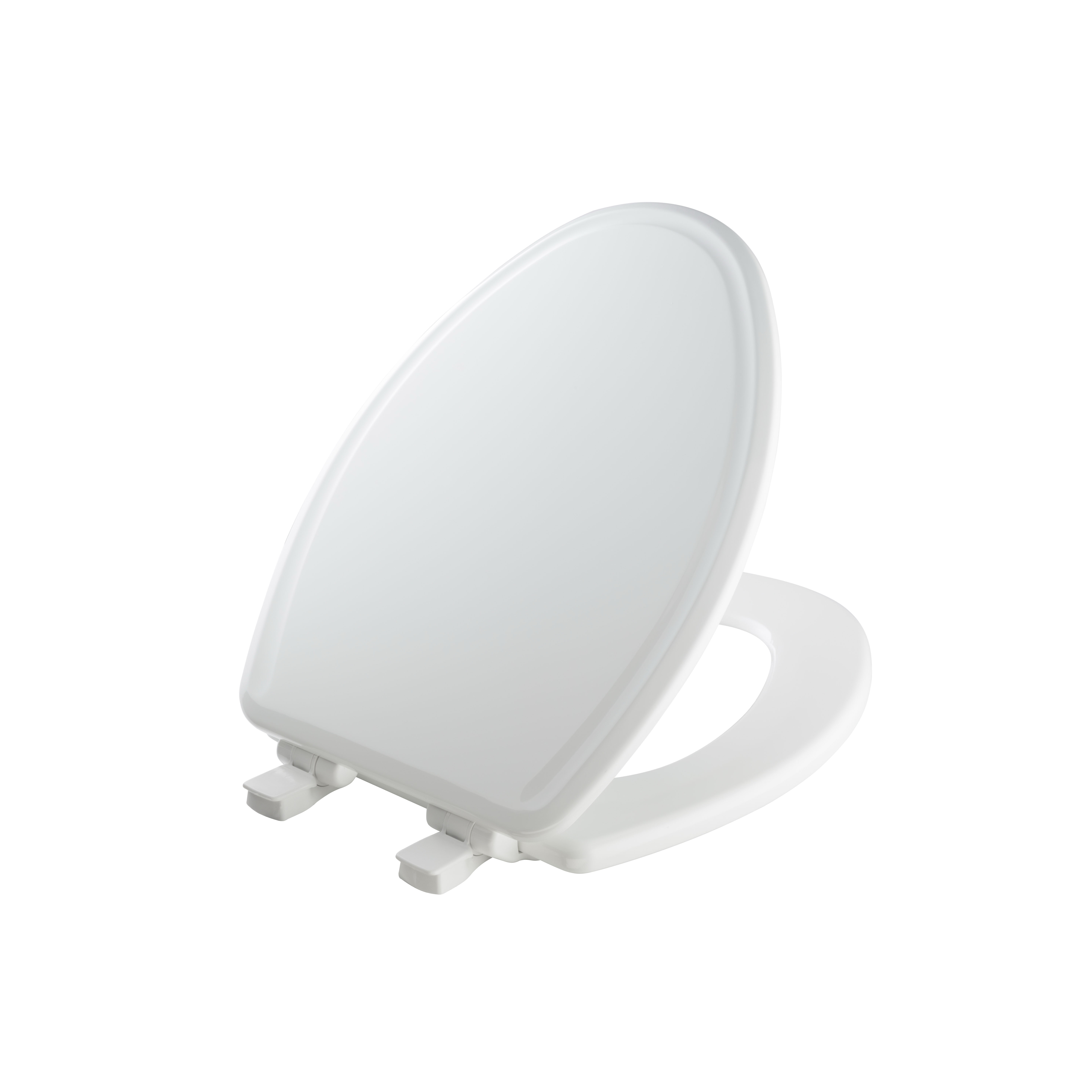 148SLOW-000 Toilet Seat with Cover, Elongated, Molded Wood, White, STA-TITE, Whisper Close Hinge