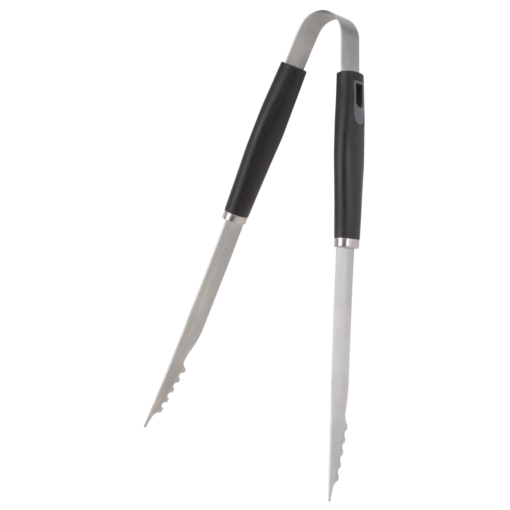 BBQ-22779-06 BBQ Tongs, 1.5 mm, Stainless Steel Blade, Stainless Steel, Plastic Handle, Straight Handle, 16 in Long