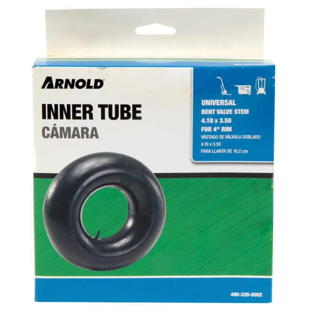 MTD 490-328-0002 Wheelbarrow Inner Tube, Bent Valve, For: 4 in Rim, 4.1/3.5-4, 3.50-4, 3.00-4 and 4.10-4 Tires - 5