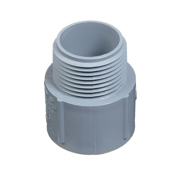 Carlon E943G Terminal Adapter, 1-1/4 in Male Threaded x Socket, 1.345 in ID x 1.973 in OD Dia, 1.98 in L, PVC, Gray