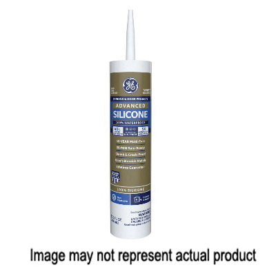 GE Silicones Advanced Silicone 2 GE500 Window and Door Sealant, Clear, 24 hr Curing, 32 deg F, 2.8 fl-oz
