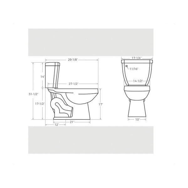 Miseno Bella Series MNO1503C Two-Piece Toilet, Elongated Bowl, 1.28 gpf Flush, 12 in Rough-In, Vitreous China, White - 5