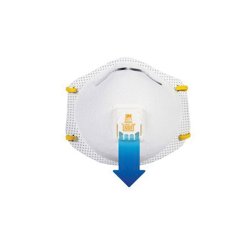 3M Pro Series 8511PA1-A-PS Respirator with Cool Flow Valve, One-Size Mask, N95 Filter Class, White - 3