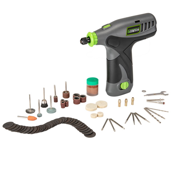 GLRT08B-65 Rotary Tool, Battery Included, 8 V, 1300 mAh, 1/8, 1/16, 3/32 in Chuck, 8000 to 18,000 rpm Speed