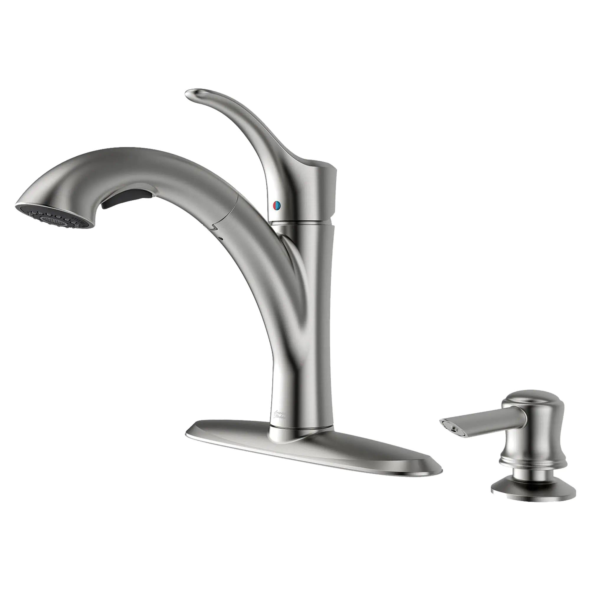 American Standard Mesa Series 9015101.075 Pull-Out Kitchen Faucet with Soap Dispenser, 1.8 gpm, 1-Faucet Handle, Yes - 1