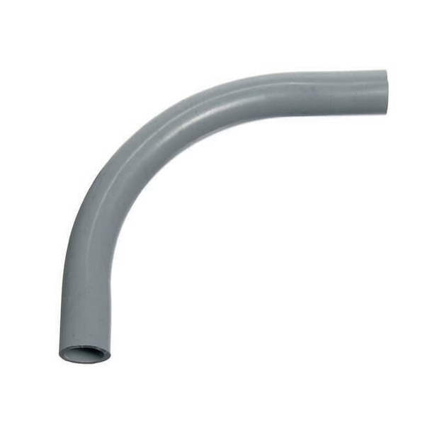 UA9ADR-CTN Elbow, 1/2 in Trade Size, 90 deg Angle, SCH 80 Schedule Rating, PVC, Plain End, Gray