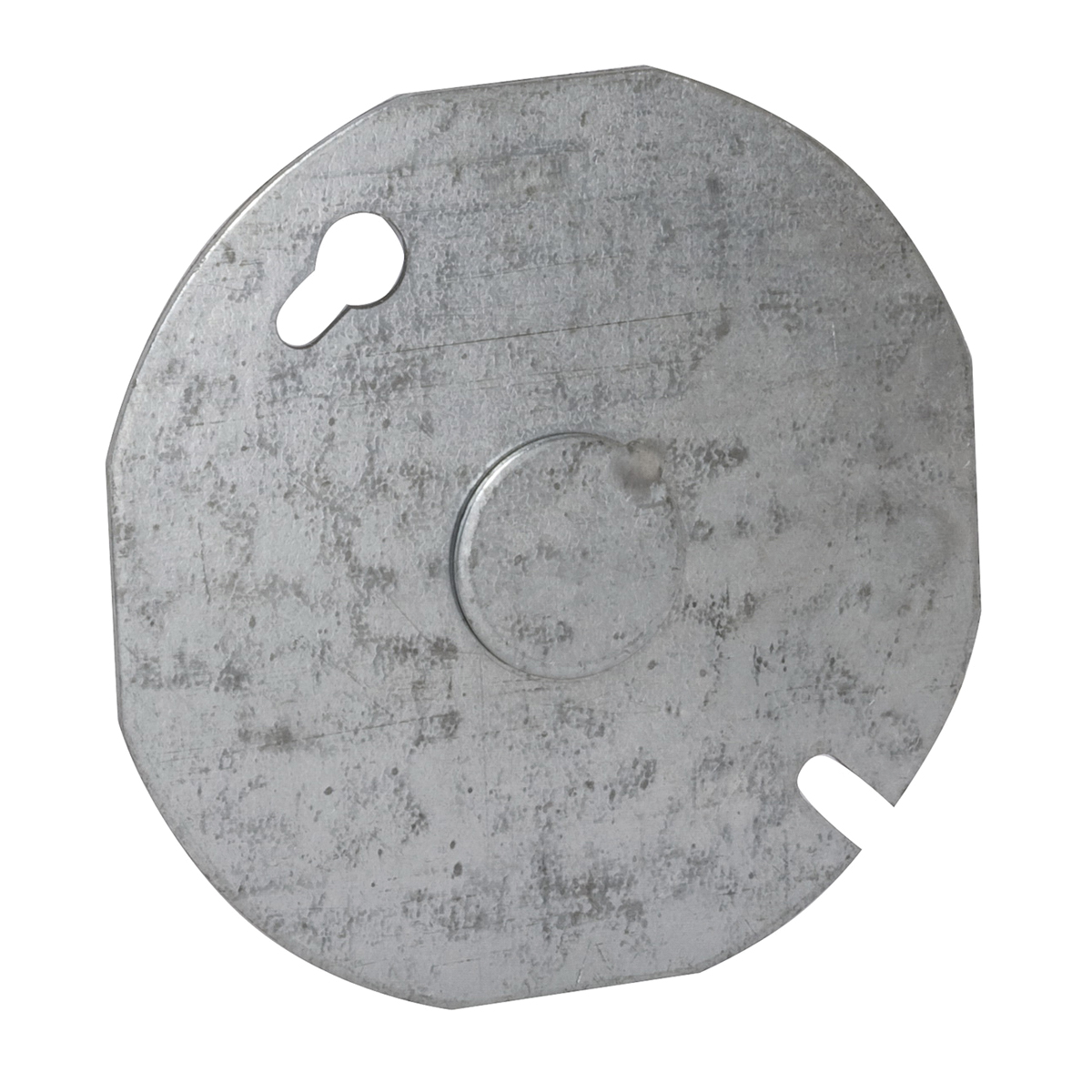 Raco 703 Box Cover, 0.119 in L, 3.398 in W, Round, Steel, Gray