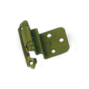 28605 Cabinet Hinge, 3/8 in Inset, Self Close, Antique Brass