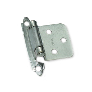 28739 Cabinet Hinge, Steel, Satin Chrome, Self Close, Flush Mounting
