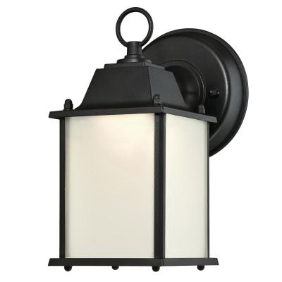 61075 Wall Lantern, Integrated LED Lamp, 550 Lumens Lumens, 3000 K Color Temp, Textured Black Fixture