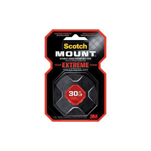 414H-LONG-DC Mounting Tape, 400 in L, 1 in W, Paper Backing, Black